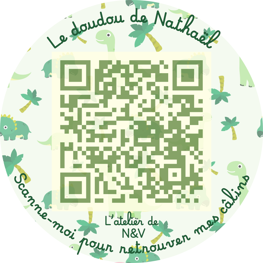 Mon petit doudou protégé - Pack de 3 thermocollants QR Code